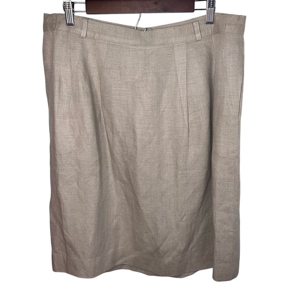 Orvis women’s size 20 linen A-line vintage lined classic preppy midi skirt USA